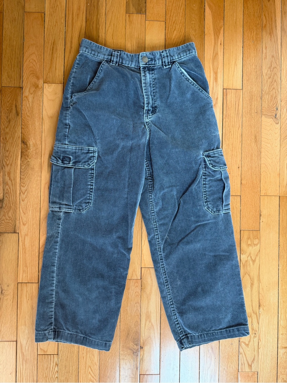 Bugle Boy Cargo Corduroy Pants in Charcoal